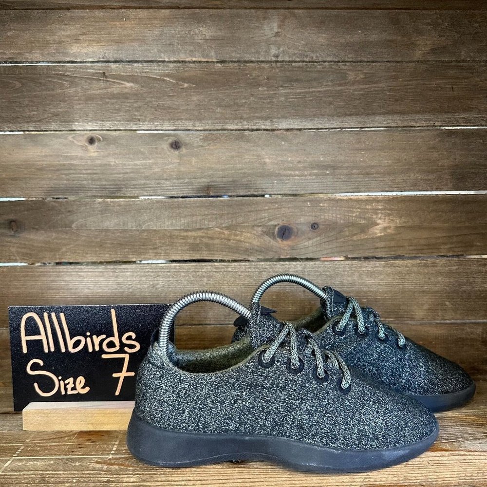 Womens Allbirds The Wool Runners Green‎ Athletic Casual Sneakers Shoes Size 7M